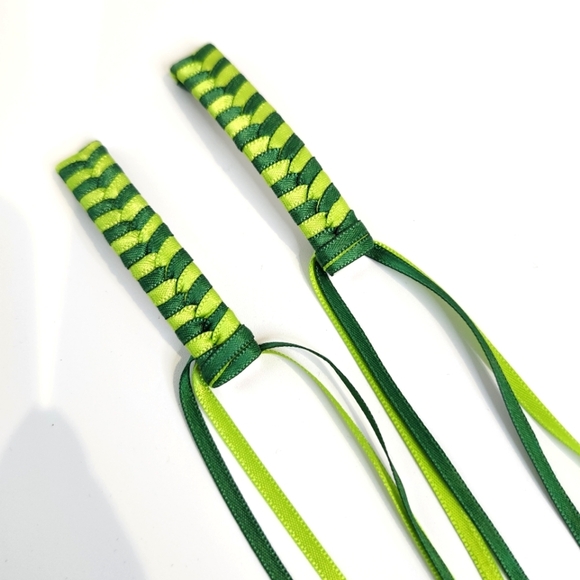 Accessories - Multi-Green Ribbon Barrette Set of 2 Retro 80s Vintage St. Patrick's Day Irish